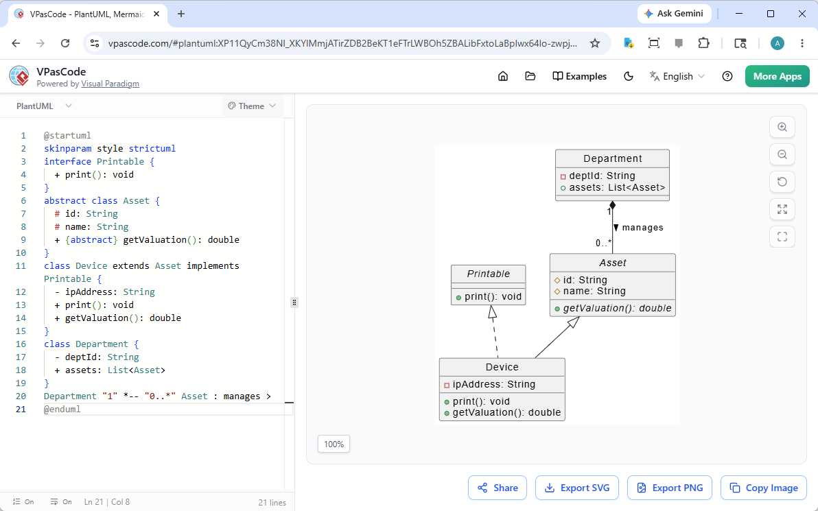 The user interface of VPasCode - An All-in-One text-to-diagram (or diagram-as-code) editor