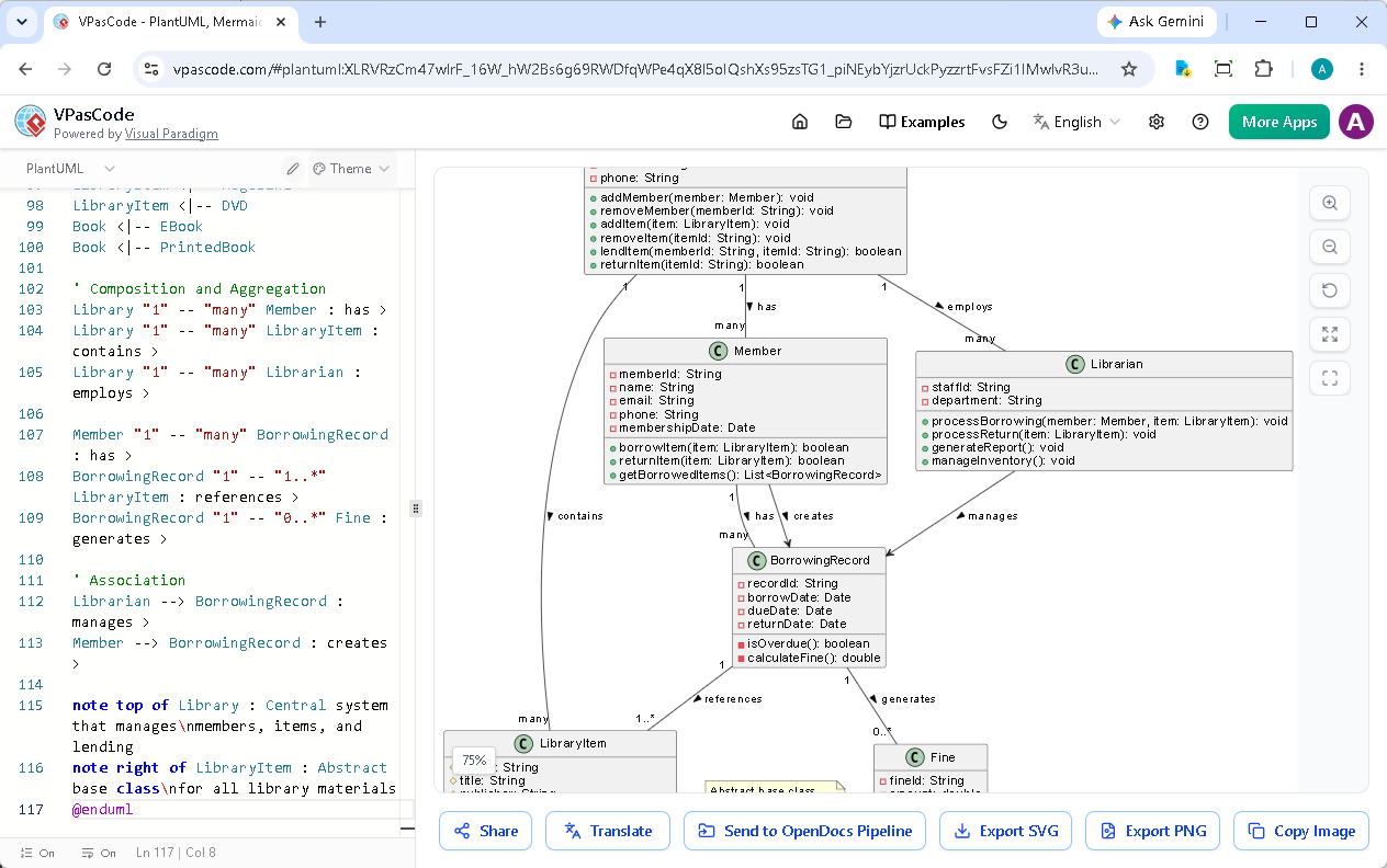 PlantUML class diagram generated using a text to diagram workflow in a diagram-as-code tool
