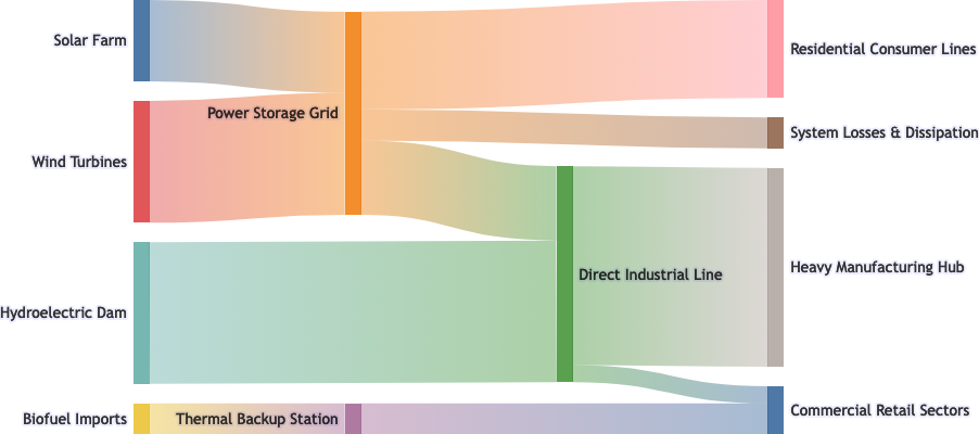 Mermaid Sankey flow diagram rendered inside VPasCode diagram-as-code tool