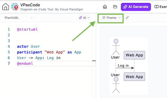 Select Theme in VPasCode to apply different themes.