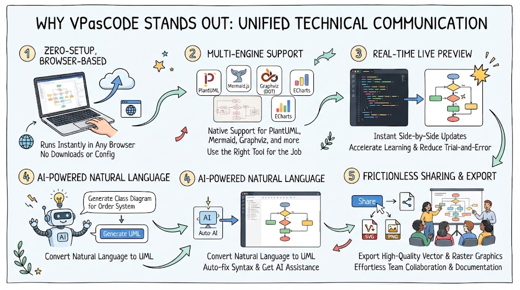 Why Visual Paradigm VPasCode Stands Out: Unified Technical Communication