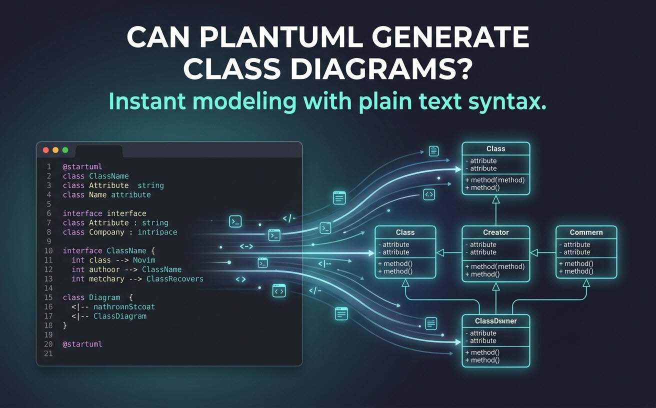 Can PlantUML Generate Class Diagrams? (Setup, Syntax & Modern Alternatives) Can PlantUML Generate Class Diagrams? (Setup, Syntax & Modern Alternatives)