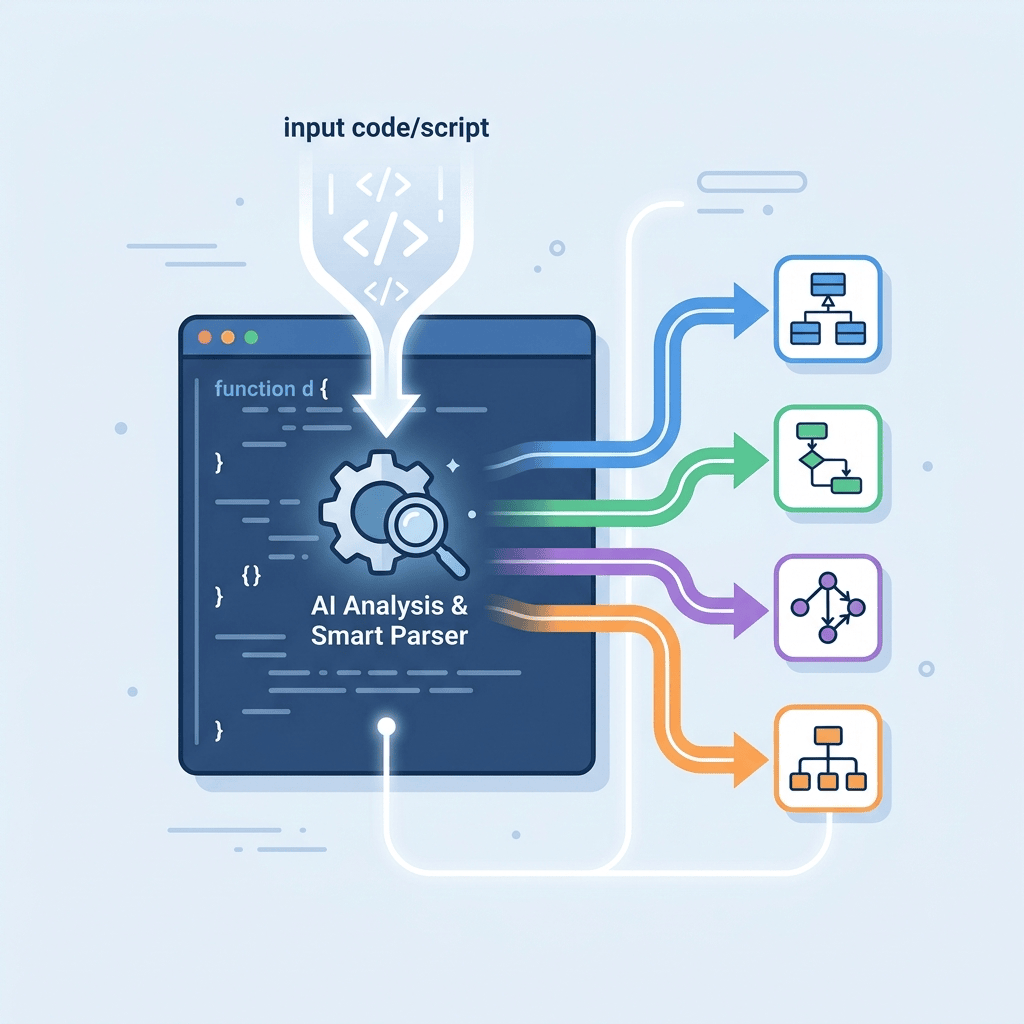 Visual Paradigm VPasCode automatically detecting PlantUML and Mermaid syntax from code input