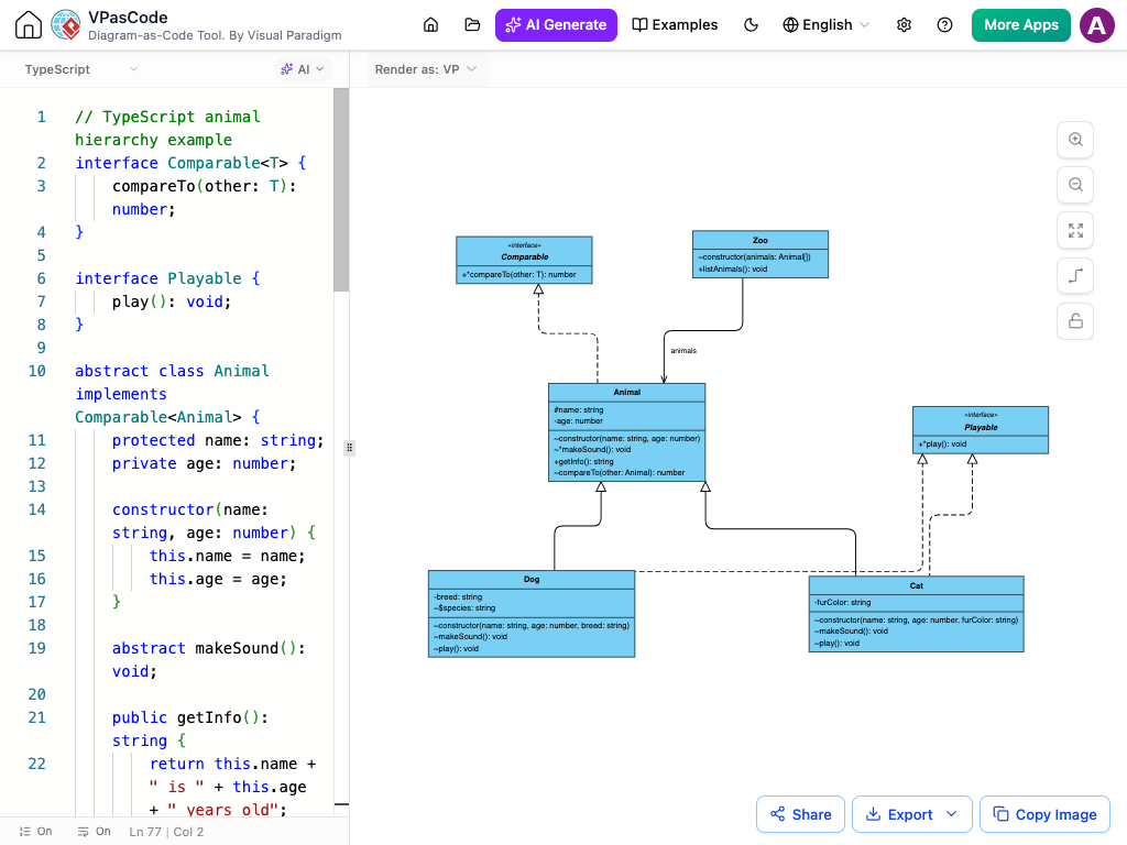 Java and TypeScript files parsed into a structural visual map