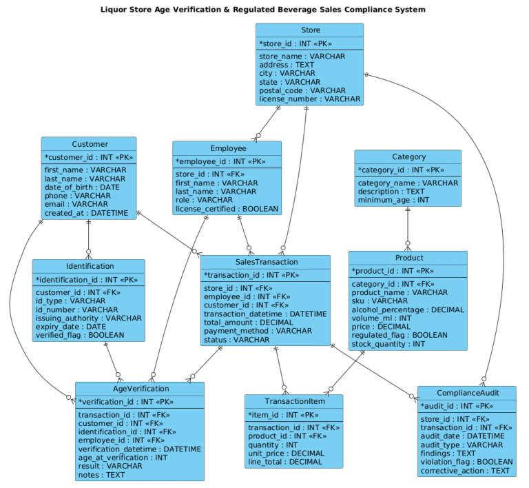 Mastering Retail Compliance: A Step-by-Step PlantUML ERD for Age Verification Systems