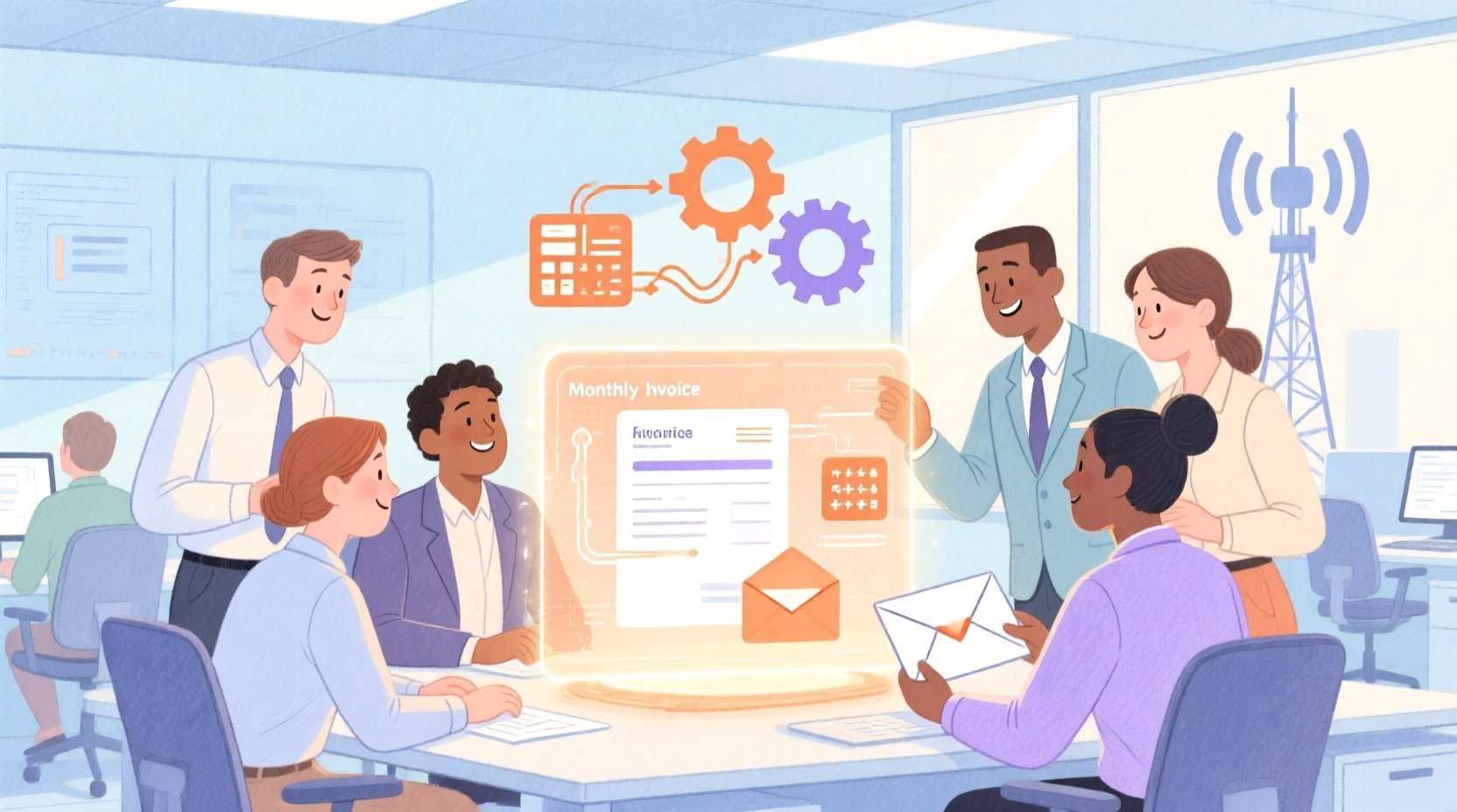 Mastering Telecommunications Billing: Monthly Invoice Generation Activity Diagram with PlantUML - Real-world system problem context illustration