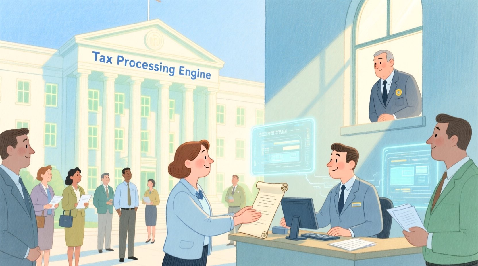 Building a Government Tax Processing Engine Use Case Diagram with PlantUML - Real-world system problem context illustration